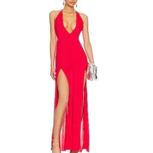Women’s Superdown Arina - Red Halter Maxi Dress